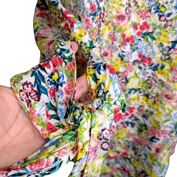 NEW H&M Off Shoulder Floral Print Top 10 Coquette Romantic Softgirl Cottagecore - Picture 5 of 12